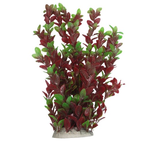 sourcing map Plastikpflanzen 40 cm Kunststoff grün rot Blätter Wasser Pflanzen für Aquarium Aquarien de von uxcell
