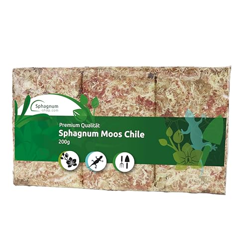 Sphagnum Moos Moosziegel für Terrarium und Orchideen aus Chile 100/200/400 g für Orchideen & Terraristik - Ideal Substrat & Moosstäbe (200 g) von sphagnum-shop.com