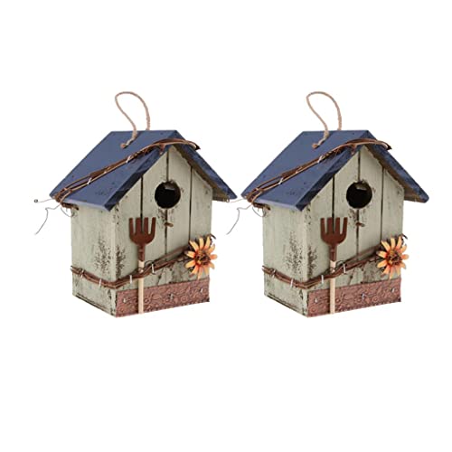 2 Stück Landhäuser Holz Vogelhaus Hängende Vogelhaus Condo Garten Dekor Outdoor Umweltfreundlich 2 Stück Landhäuser Holz Vogelhaus Hängende Vogelhaus Condo Garten Dekor Outdoor Umweltfreundlich von sporful