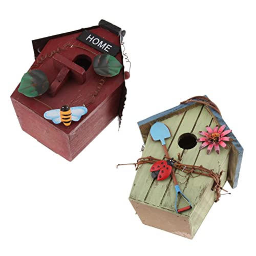 2 Stück Landhäuser Holz Vogelhaus Hängende Vogelhaus Condo Garten Dekor Set mit 2 Stück Rot und Grün 2 Stück Landhäuser Holz Vogelhaus Hängende Vogelhaus Condo Garten Dekor Set mit 2 Stück Rot und Grün von sporful