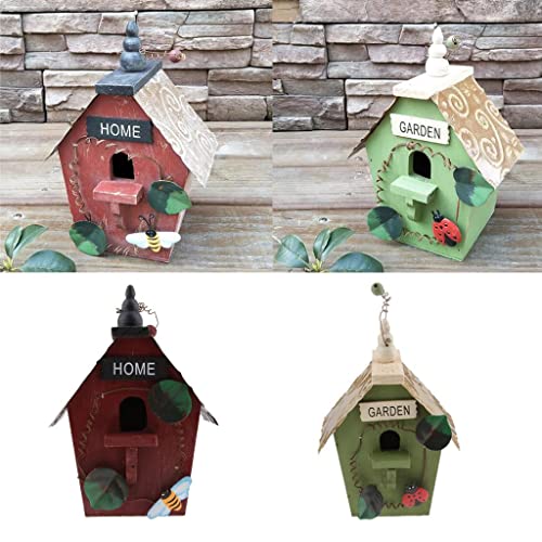 2 Stück Landhäuser Holz hängende Vogelhaus Condo Handwerk Vogelhaus für Gartendekoration 2 Stück Landhäuser Holz hängende Vogelhaus Condo Handwerk Vogelhaus für Gartendekoration von sporful