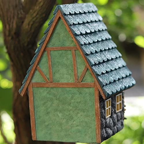 2 Stück handbemalte hängende Vogelhaus Garten Dekor Harz Nistkasten für kleine Vögel von sporful