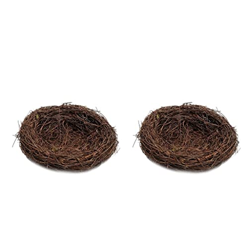 2 x handgefertigtes Vogelnest für den Garten, Urlaub, Dekoration, natürliches Vogelhaus, Nest für Tauben, kleiner Schmuck, Dekoration, 6 cm und 12 cm von sporful