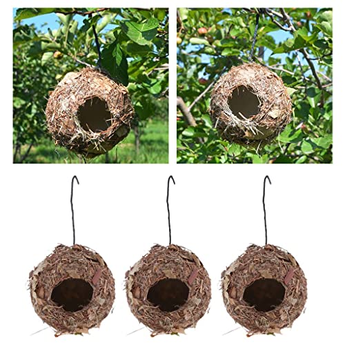 3 Stück Vintage Retro handgefertigtes Strohgras Vogelhaus Nest für Kanarienvögel Nymphensittiche Schlüpfen Bruthöhle Käfig Bett 3 Stück Vintage Retro handgefertigtes Strohgras Vogelhaus Nest für Kanarienvögel Nymphensittiche Schlüpfen Bruthöhle Käfig Bett von sporful