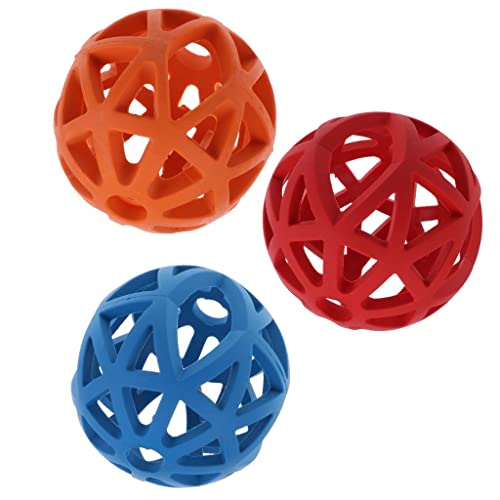 3-teiliges Kauspielzeug für Hunde und Katzen, interaktives Trainingsball-Übungsspielzeug-Set (Orange, Rot, Blau) von sporful