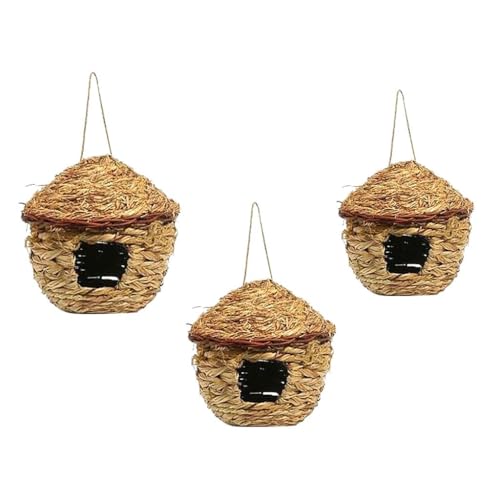3x Handgewebtes Stroh Vogelnest Haus Set S+M+L zum Schlüpfen Bruthöhle Grashaus Natur Umweltfreundlich Vogelhaus für Papageien Vögel Outdoor Garten Deko 3x Handgewebtes Stroh Vogelnest Haus Set S+M+L zum Schlüpfen Bruthöhle Grashaus Natur Umweltfreundlich Vogelhaus für Papageien Vögel Outdoor Garten Deko von sporful