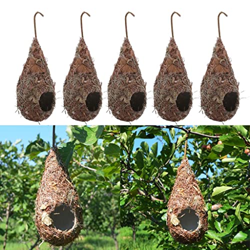 5 x künstliches Stroh-Vogelnest, Luke, Brutgrashöhle für Papageien, Vögel, umweltfreundlich, einfach aufzuhängen, Gartendekoration 5 x künstliches Stroh-Vogelnest, Luke, Brutgrashöhle für Papageien, Vögel, umweltfreundlich, einfach aufzuhängen, Gartendekoration von sporful