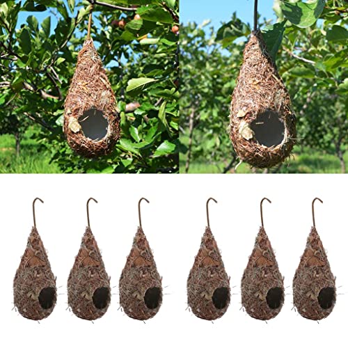 6 x künstliches Stroh-Vogelnest, Luke, Brutgrashöhle für Papageien, Vögel, Outdoor-Gartendekoration 6 x künstliches Stroh-Vogelnest, Luke, Brutgrashöhle für Papageien, Vögel, Outdoor-Gartendekoration von sporful