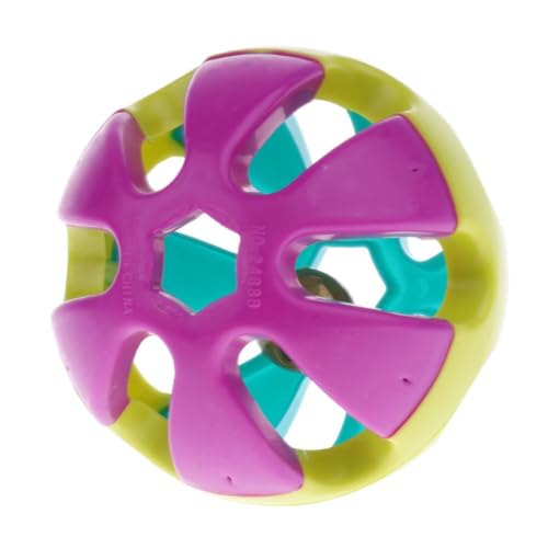 Farbenfroher Kunststoff-Spielzeugball mit Glocke, unzerstörbar, für Hunde, Katzen, Kaninchen, interaktiver Leckerli-Spender Farbenfroher Kunststoff-Spielzeugball mit Glocke, unzerstörbar, für Hunde, Katzen, Kaninchen, interaktiver Leckerli-Spender von sporful