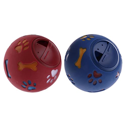 Futterspender für Hunde, Ball zum Spielen, Leckerli, Kauspielzeug, Blau und Rot, Größe L, 2 Stück von sporful