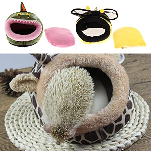Gemütliches Haustierbett für Hamster, Frettchen, Meerschweinchen, Eichhörnchen, mit Matte, warme, weiche PP-Baumwolle, 2-teilig von sporful
