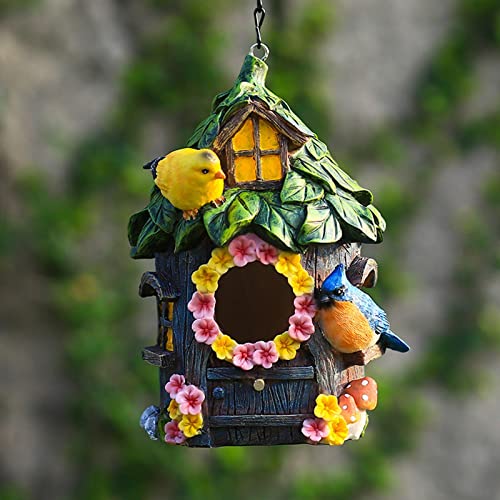 Handbemaltes Bluebird-Haus, kreatives Kunstharz-Vogelhaus für den Außenbereich, Gartendekoration Handbemaltes Bluebird-Haus, kreatives Kunstharz-Vogelhaus für den Außenbereich, Gartendekoration von sporful