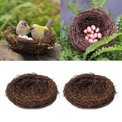 Handgefertigtes Vogelnest, natürliche Gartendekoration, Basteln, Urlaub, Heimdekoration, 6 cm, 2 Stück von sporful
