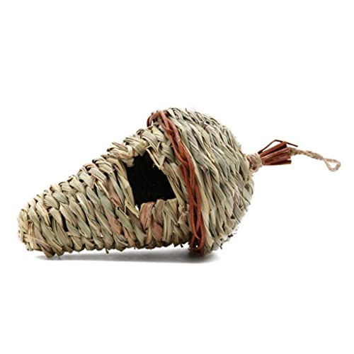 Handgewebtes Stroh-Vogelnest, Brutgras, Höhle, umweltfreundlich, Vogelhaus für Papageien, Gartendekoration, 24 x 13 cm von sporful