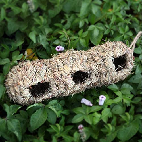 Handgewebtes Stroh-Vogelnest, Brutgrashöhle, handgefertigt, für Papageien, Vögel, 10 x 29 cm von sporful