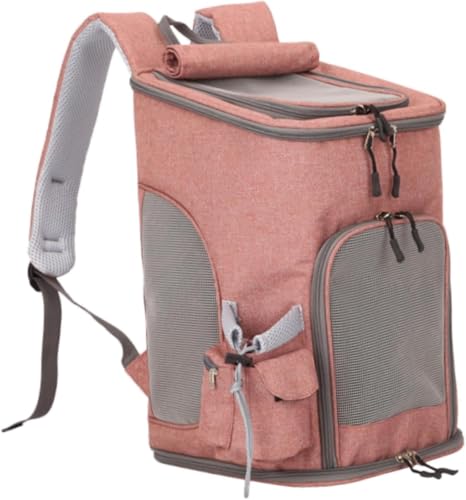Haustier-Tragerucksack Katzentrage Faltbarer belüfteter Katzenrucksack mit atmungsaktivem Netz, Haustier-Tragerucksack für Katzen kleine Hunde (Rosa) von sporful