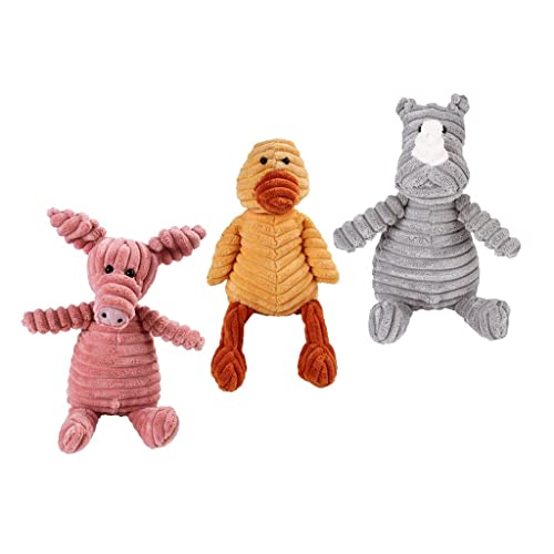 Haustierspielzeug aus Kordsamt in Tierform, für Hunde, Welpen, Kauspielzeug, 3 Stück von sporful