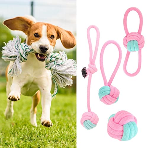 Hundespielzeug aus Baumwollseil, interaktives Leckerli-Spielzeug-Set für kleine Tiere, Kauen, Zerren, Zahnreinigung, Outdoor-Spielen, 4 Stück Hundespielzeug aus Baumwollseil, interaktives Leckerli-Spielzeug-Set für kleine Tiere, Kauen, Zerren, Zahnreinigung, Outdoor-Spielen, 4 Stück von sporful
