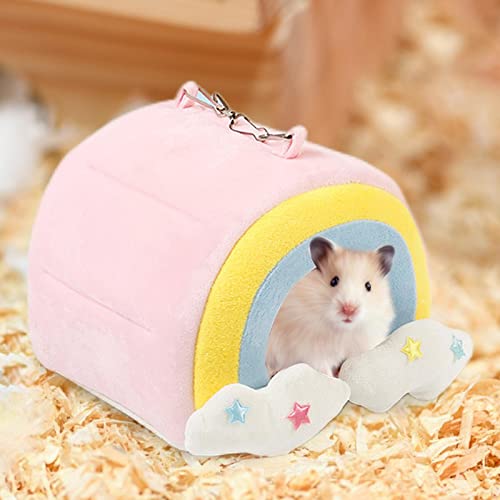 Kaninchen-Hamsterhaus, Bett, Kleintier, warmes Käfignest mit Haken zum Aufhängen, für Meerschweinchen, Zuckergleiter, Igel, Chinchillas, Ratten, Eichhörnchen Kaninchen-Hamsterhaus, Bett, Kleintier, warmes Käfignest mit Haken zum Aufhängen, für Meerschweinchen, Zuckergleiter, Igel, Chinchillas, Ratten, Eichhörnchen von sporful