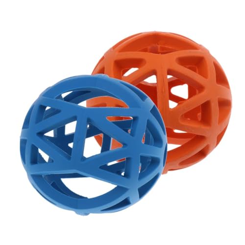 Kaubälle aus Gummi für Hunde und Welpen, groß, Blau und Klein Orange von sporful