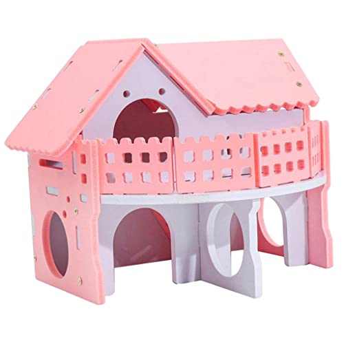 Kleintierversteck Hamsterhaus Holzvilla Hütte Spielspielzeug für Hamster, Eichhörnchen, Vögel, Papageien von sporful
