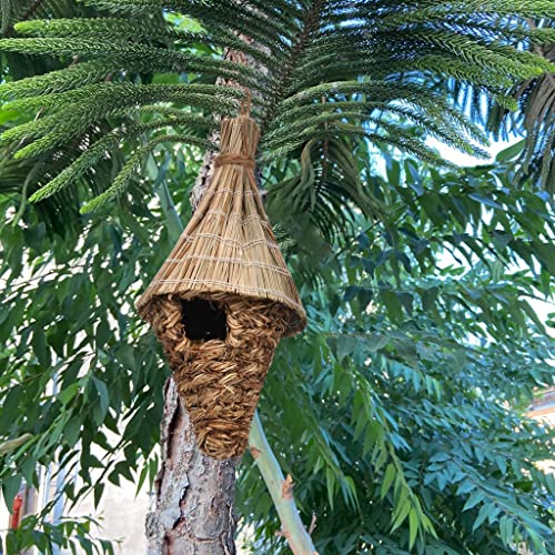 Natürliches Kolibri-Nest, Tasche, handgewebt, für Küken, Finken, Zaunmäuse, kleine Singvögel, Gartendekoration, 16 x 30 cm von sporful