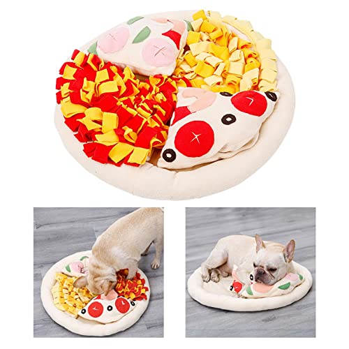 Pet Snuffle Mat Pizza Form Puzzle Spielzeug für Hunde Interaktives Hund Anreicherung Spielzeug für Kleine Mittlere Große Rassen Waschbar Polarfleece und Baumwolle Schnüffelpad von sporful