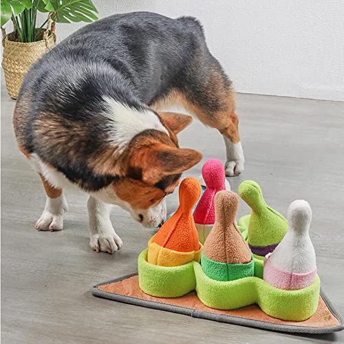 Schnüffelmatte für Hunde, Bowling-Spielzeug, interaktives Puzzle-Spiel, Kauspielzeug, langsames Füttern, 37 x 18 cm von sporful