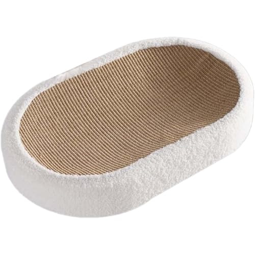 Scratcher Lounge Katzenbett, Sisal-Kratzmatte für Indoor-Katzen, ovale Form, Möbelschutz von sporful