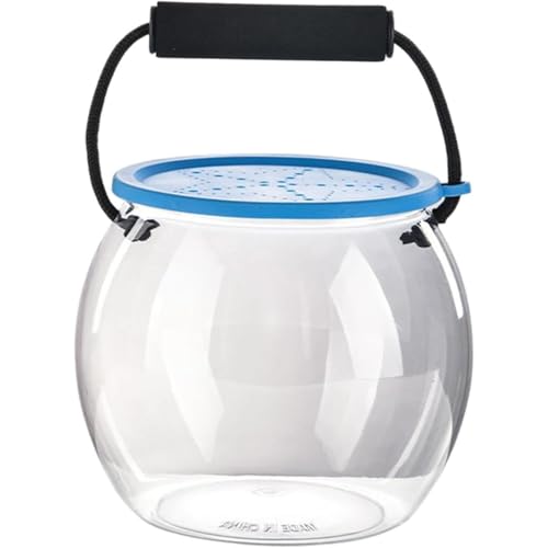 Tragbares Fischglas mit Griff, transparenter Aquarium-Behälter für Outdoor-Aktivitäten, Strand und Reisen von sporful
