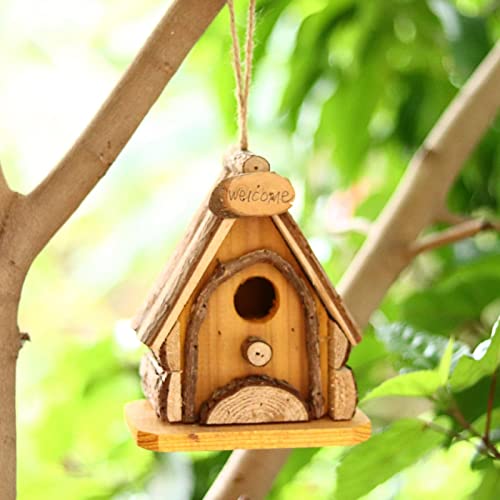 Vogelhaus aus Holz für den Außenbereich, Garten, Hinterhof, Naturholz, Vogelkäfiganhänger, umweltfreundlich, langlebig, Vogelhaus von sporful