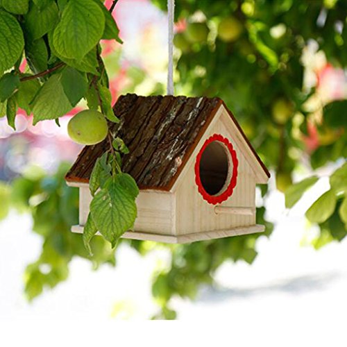 Vogelhaus aus Holz zum Aufhängen Nistkasten mit Seil für Garten und Terrasse Dekor Vogelhaus aus Holz zum Aufhängen Nistkasten mit Seil für Garten und Terrasse Dekor von sporful