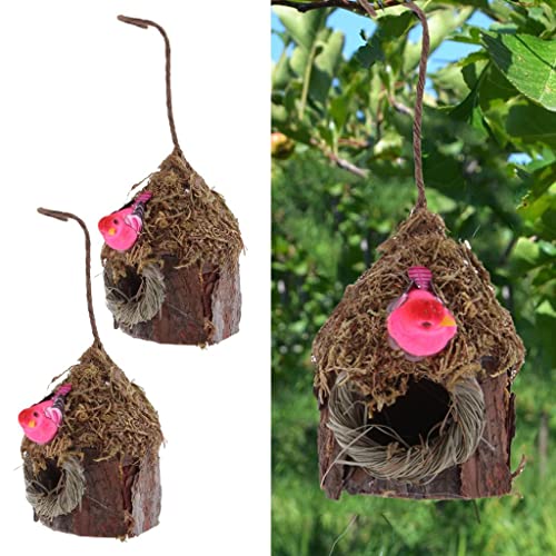 Vogelnest für Kanarienvögel, Nymphensittiche, Brutkäfig, Höhle, handgefertigt, umweltfreundlich, 2 Stück von sporful