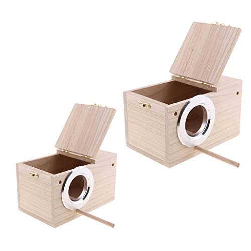 Wildvogel-Nistkasten aus Holz, Nistkasten, Futterstation für Gartenvögel, Größe M und XL, 2 Stück von sporful
