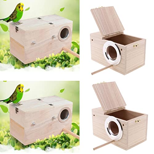 Wildvogel-Nistkasten aus Holz, Nistkasten, Futterstation für Gartenvögel, Größe S und L, 2 Stück von sporful