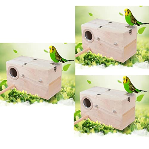 Wildvogel-Nistkasten aus Holz, für den Garten, Futterstation für Vogelbeobachtung, 15 x 15 x 29 cm, 3 Stück von sporful