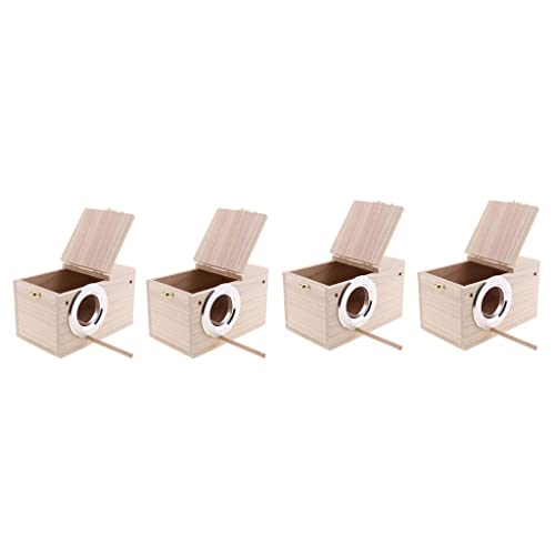 Wildvogel-Nistkasten aus Holz, für den Garten, Futterstation mit Sichtloch, 4 Stück Wildvogel-Nistkasten aus Holz, für den Garten, Futterstation mit Sichtloch, 4 Stück von sporful