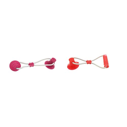 sporful 2 Pack Multifunktionales Kauspielzeug für Hunde, interaktives Zerrspielzeug mit Saugnapf für Zahnreinigung und Verhaltenstraining von sporful