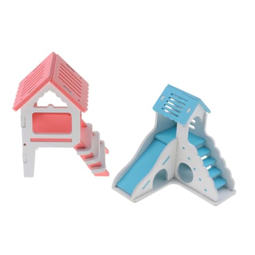 sporful 2 Stück Haus Loft Käfig Übungsspielzeug für Hamster Igel Maus rosa und blau Holz Kunststoff Brett sporful 2 Stück Haus Loft Käfig Übungsspielzeug für Hamster Igel Maus rosa und blau Holz Kunststoff Brett von sporful
