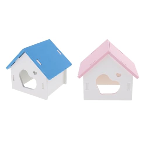 sporful 2 x Hamsterhaus, Kleintierversteck für Haustiere, Mini-Hütte, Hüttenkäfige für Hamster, Mäuse, Rennmäuse von sporful