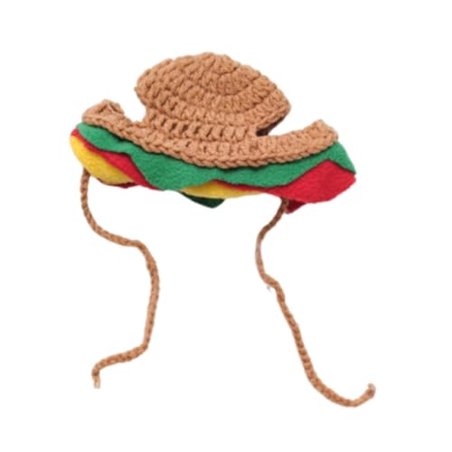 sporful Hamburger-Kostüm, handgefertigt, einfach zu tragen, kreativer Kopfschmuck für Katzen, Welpen, Festival sporful Hamburger-Kostüm, handgefertigt, einfach zu tragen, kreativer Kopfschmuck für Katzen, Welpen, Festival von sporful