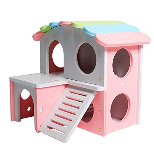 sporful Hamsterhaus aus Holz, natürliches lustiges Haustierspielzeug für Ratten, Maus, Übungsnest, ökologisches Holz, langlebig, wasserdicht, 17 x 14 x 15,5 cm von sporful