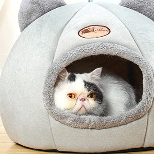sporful Haustiernest für Hunde und Katzen, warmes Kissen, Schlafhöhle, Hundehütte, Baldachin, 40 cm, gemütlich, weiches Fleece, rutschfeste Unterseite, waschbar, 2 Stück von sporful