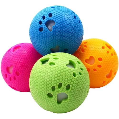 sporful Hundespielzeug Ball Quietschendes Kauspielzeug für kleine und mittelgroße Hunde Gummi Haustier Ball von sporful