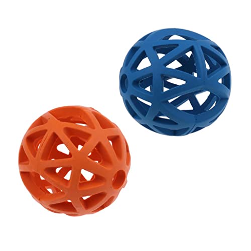 sporful Interaktives Kauspielzeug für Hunde, Trainingsball, Übungsspielzeug, ungiftiges Gummi, Blau und Orange, 2 Stück von sporful