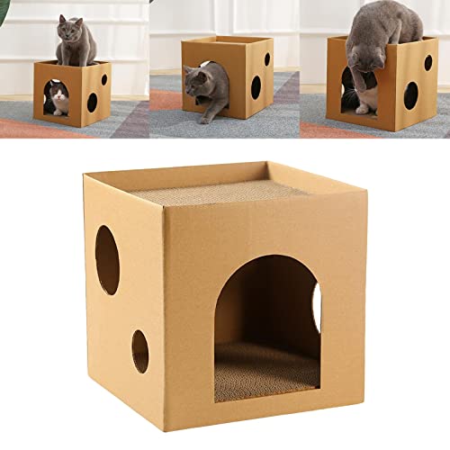 sporful Katzen-Wellhaus, Versteck, Kitty-Wohnung, Schloss, Spielhaus, Spielzeugmatte, lustig, braun, 30 cm von sporful
