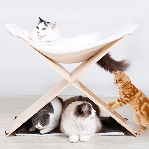 sporful Katzenkratzhaus mit doppeltem Boden, mit Jutefaser und Berber-Fleece, für Indoor-Katzen, umweltfreundlich, langlebig, Haustiermöbel von sporful
