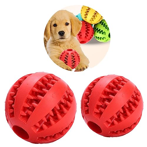 sporful Kauspielzeug für Hunde, Gummi, für Zahnreinigung und Training, Rot, 5 cm und 7 cm, 2 Stück von sporful