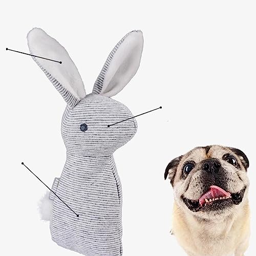 sporful Kauspielzeug für Hunde, Kaninchenform, quietschend, Plüsch, Welpen, Spielgeräusch, interaktives Training, Zahnreinigung, Grau sporful Kauspielzeug für Hunde, Kaninchenform, quietschend, Plüsch, Welpen, Spielgeräusch, interaktives Training, Zahnreinigung, Grau von sporful