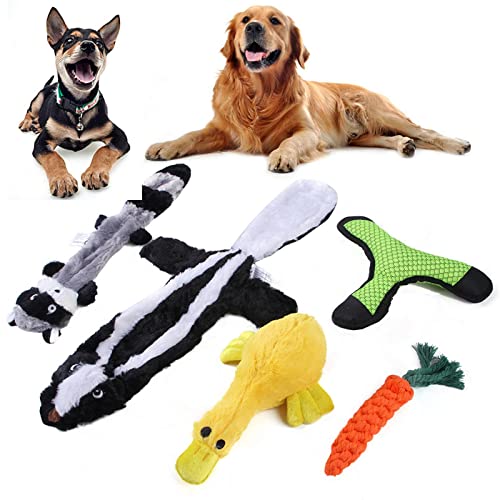 sporful Plüsch-Kauspielzeug für Hunde mit Quietscher für Zahnreinigung und interaktives Spielen, 2 Stück von sporful
